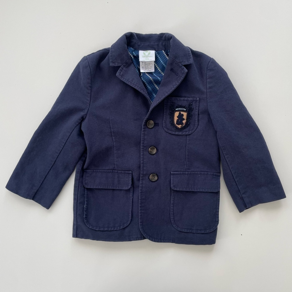DISNEY Little Boys Blue Linen Blend Mickey Mouse Blazer Size XS or Size 4
